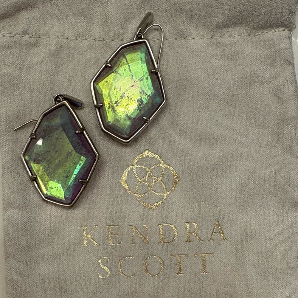 Kendra Scott Iridescent Green Earrings